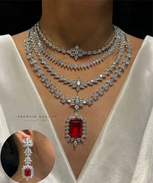 Zoya Layered Diamond Set - Ruby