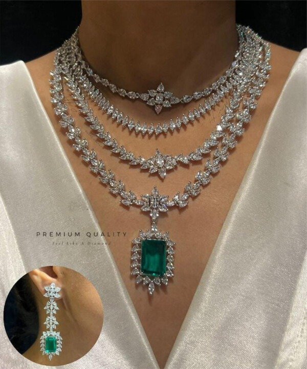 Zoya Layered Diamond Set – Green