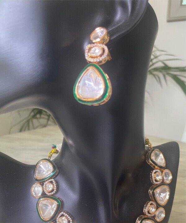 Lily Moisanite Polki necklace & Swarovski Crystals set