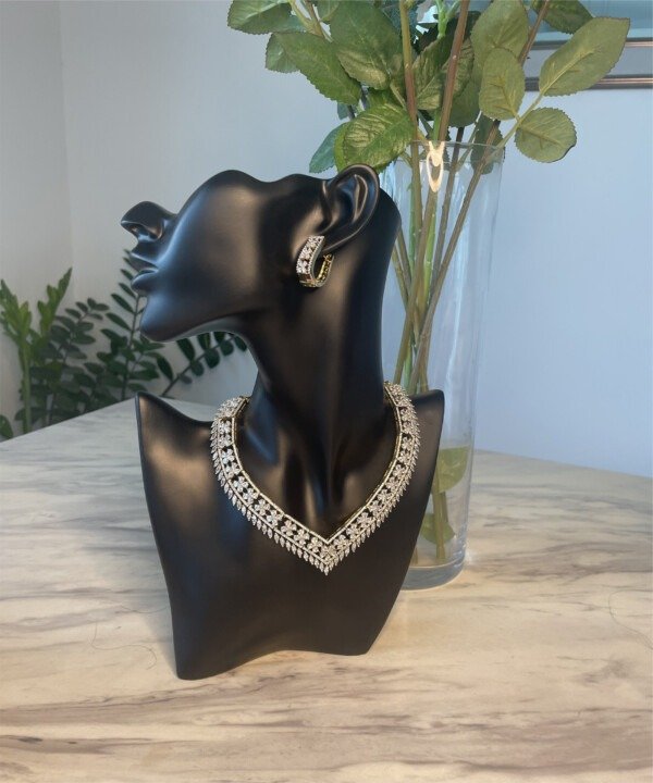 Myra Swarovski Crystals and Emerald Drop Set