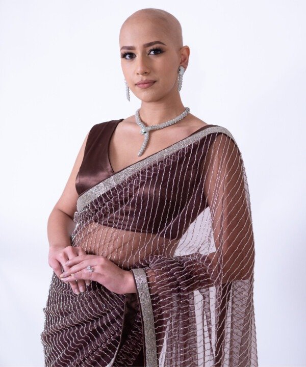Choco Brown Pre-Draped Saree