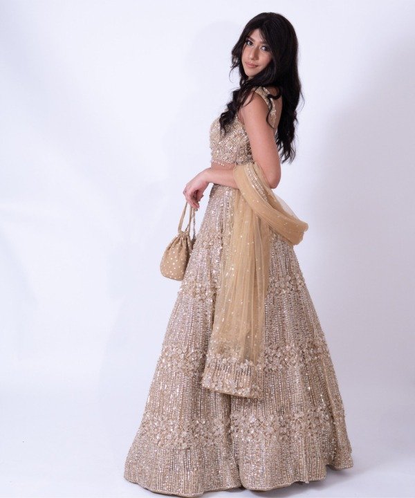 Gold Sequins Lehenga