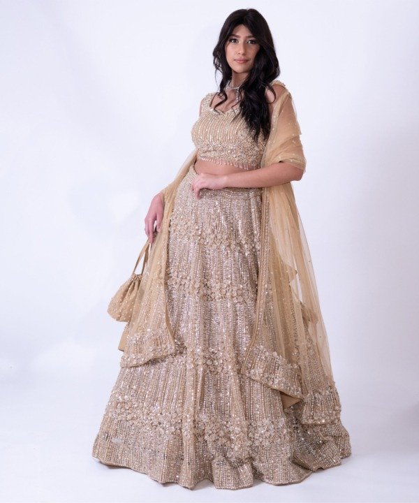 Gold Sequins Lehenga