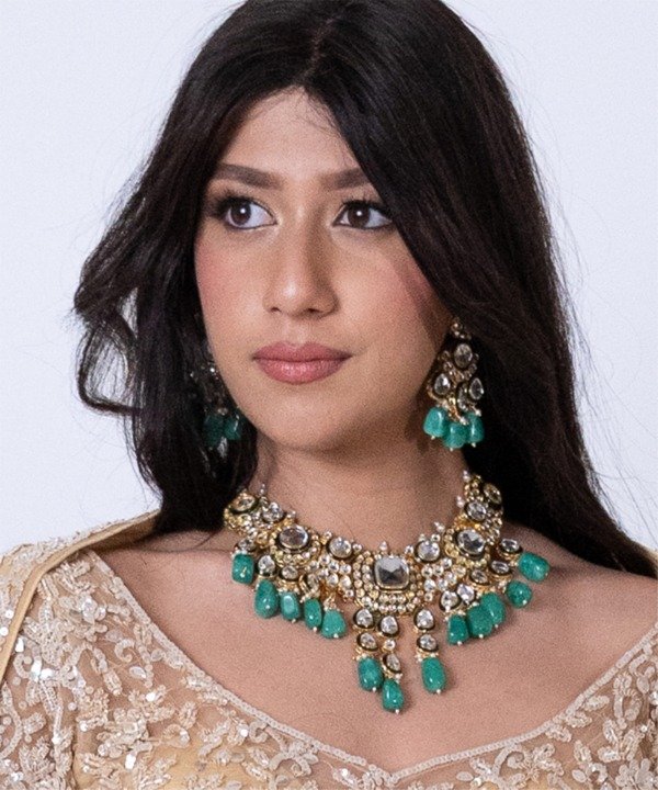 Zehra Bikaneri Kundan set with Maang Tika