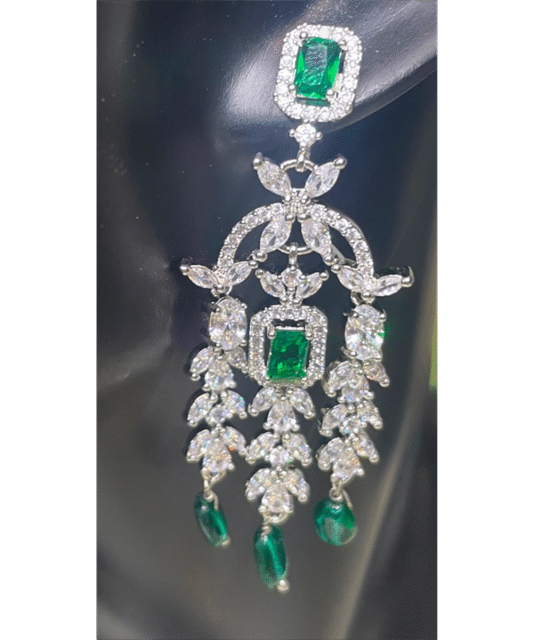 Kiya Diamond Choker Set - Emerald Drop Set