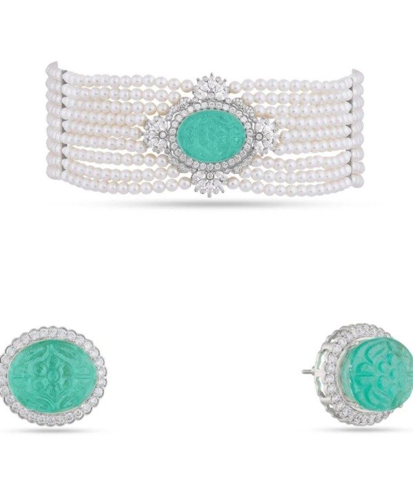 Opal Choker set - Emerald