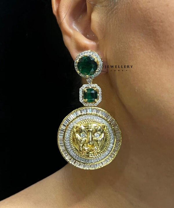 Tiger of Versailles Emerald & Gold Earrings