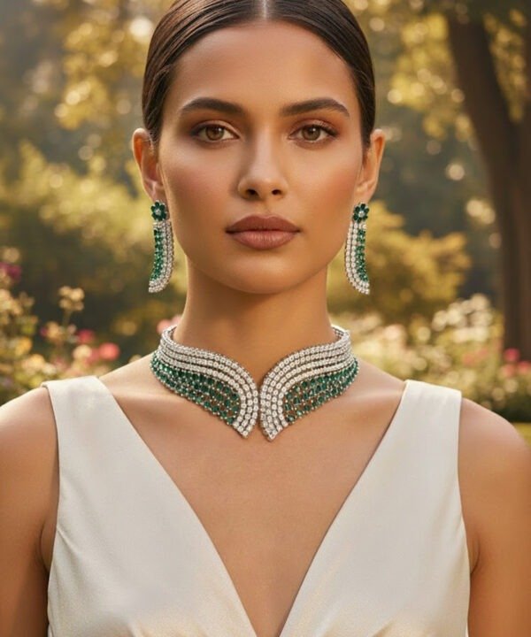Mirage Emerald Waves Luxury Collar Set